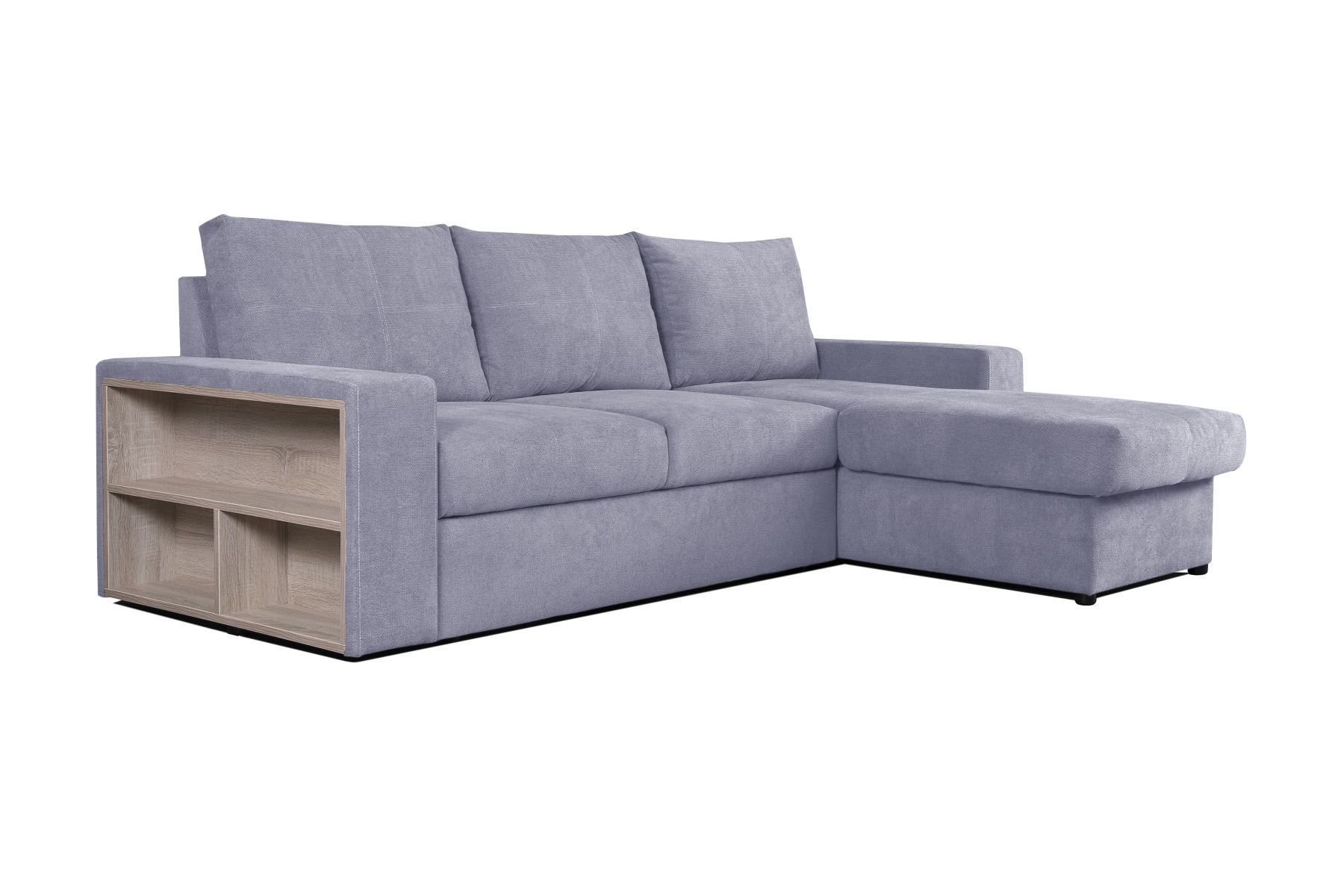 Ecksofa ausziehbar Luanda 79, Farbe: Grau - Abmessungen: 240 x 162 cm (B x T)