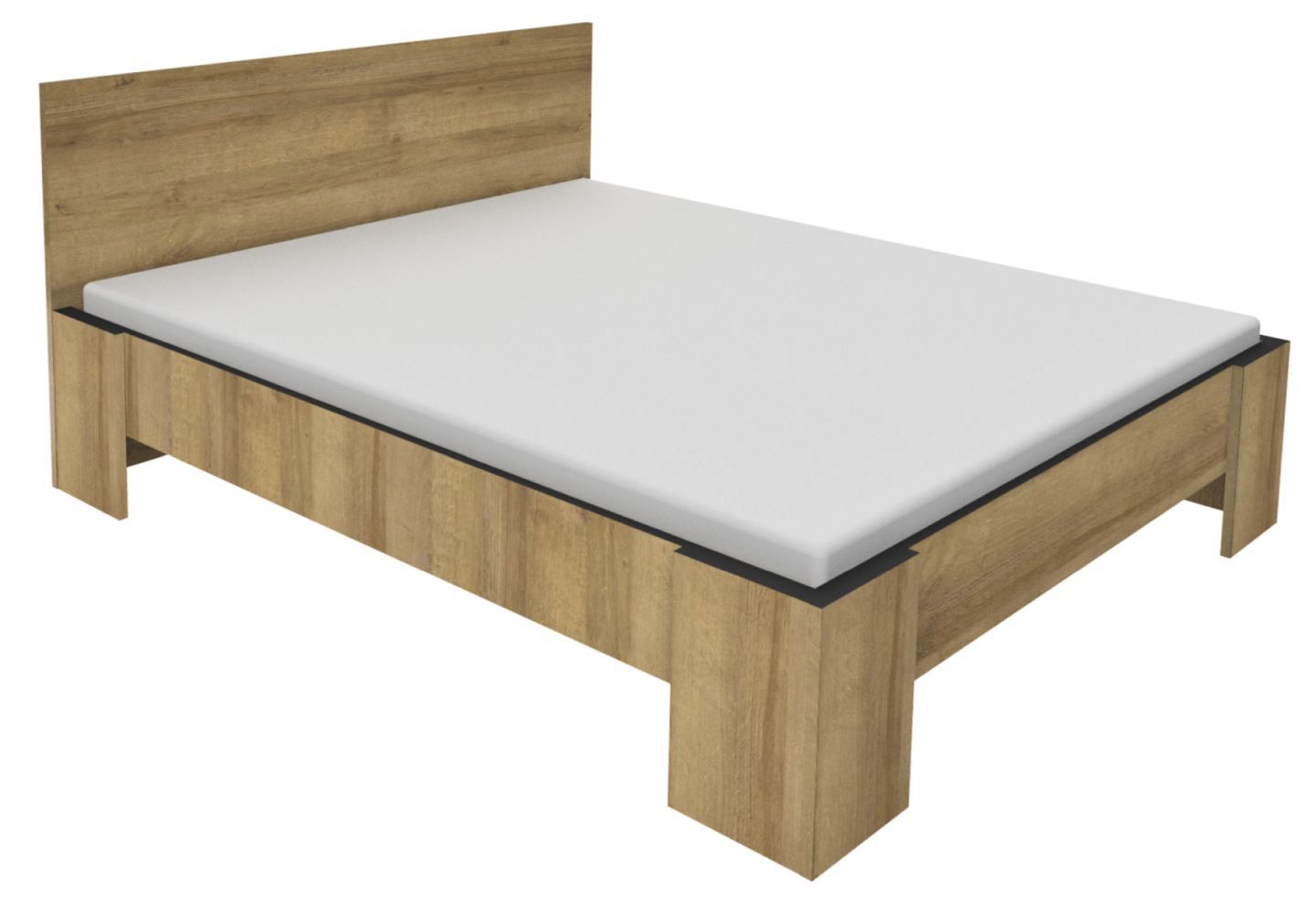 Doppelbett Altels 15, Farbe: Riviera Eiche / Dunkelbraun - Liegefläche: 160 x 200 cm (B x L)