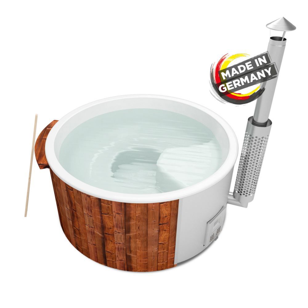 Hot Tub 03 aus Thermoholz, Wanne: Weiß, Innendurchmesser: 200 cm