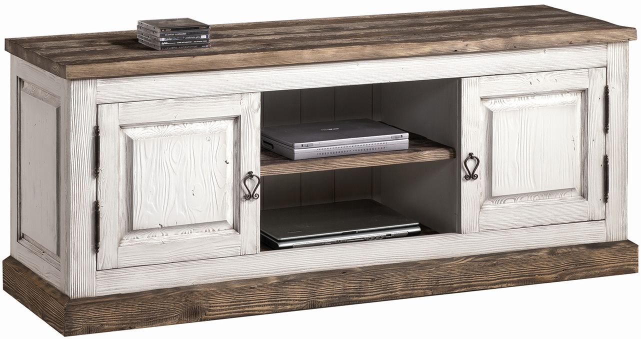 TV-Schrank "Kilkis" Kiefer altweiß 17 -  60 x 144 x 47 cm (H x B x T)