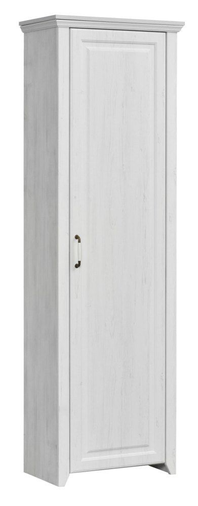 Schrank Bibaor 08, Farbe: Eiche Weiß - 209 x 67 x 41 cm (H x B x T)