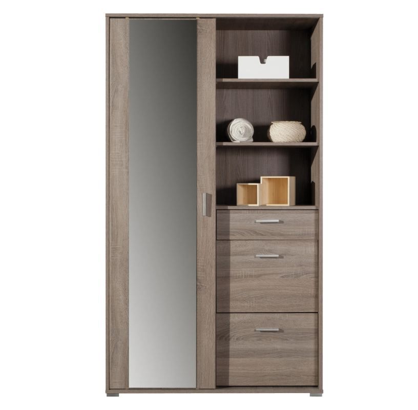 Schrank  "Ranst" 01, Farbe: Eiche Trüffel - Abmessungen: 195 x 110 x 41,50 cm (H x B x T)