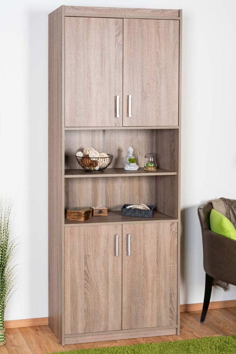 Schrank "Kontich" 06, Farbe: Eiche Trüffel - Abmessungen: 212 x 80 x 35 cm (H x B x T)