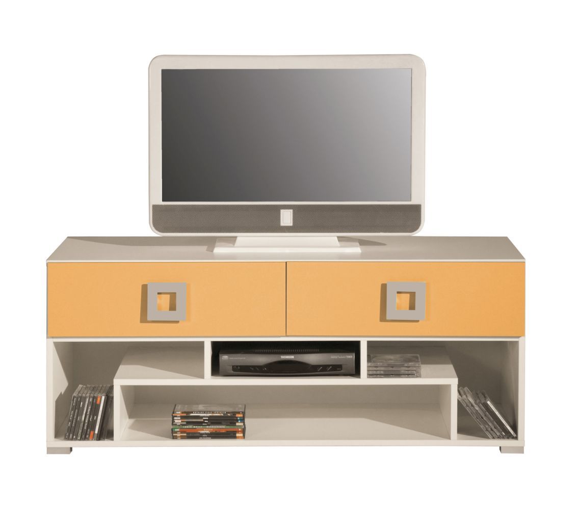 Jugendzimmer TV Unterschrank Namur 11, Farbe: Orange / Beige - Abmessungen: 53 x 125 x 52 cm (H x B x T)