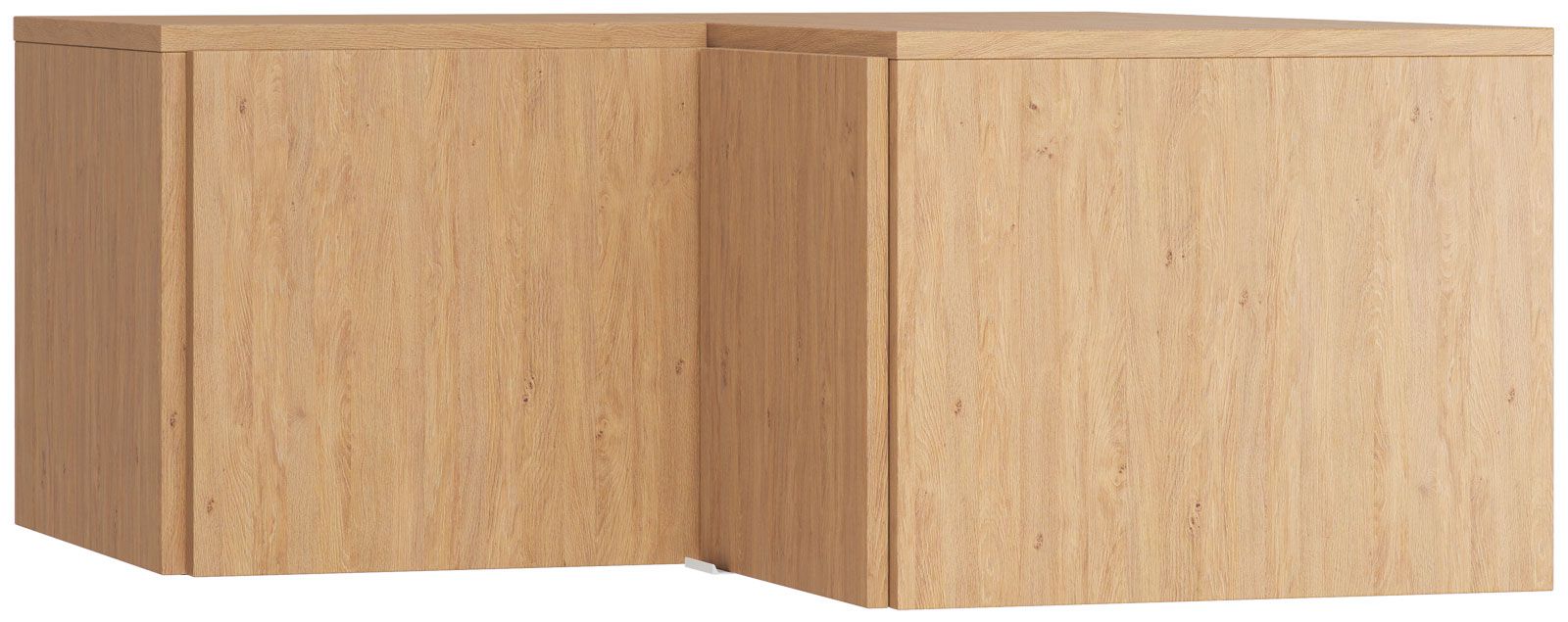 Aufsatz für Eckkleiderschrank Averias, Farbe: Eiche - Abmessungen: 45 x 102 x 104 cm (H x B x T)