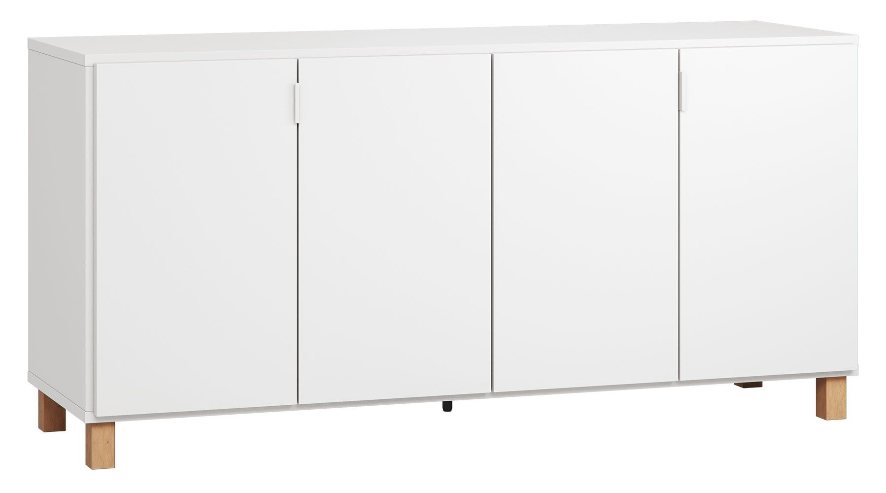 Kommode Invernada 04, Farbe: Weiß - Abmessungen: 78 x 160 x 47 cm (H x B x T)