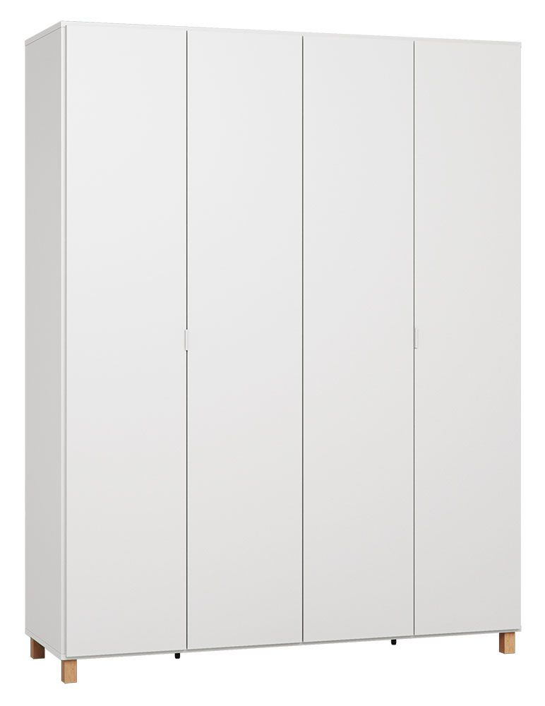 Drehtürenschrank / Kleiderschrank Invernada 15, Farbe: Weiß - Abmessungen: 239 x 185 x 57 cm (H x B x T)