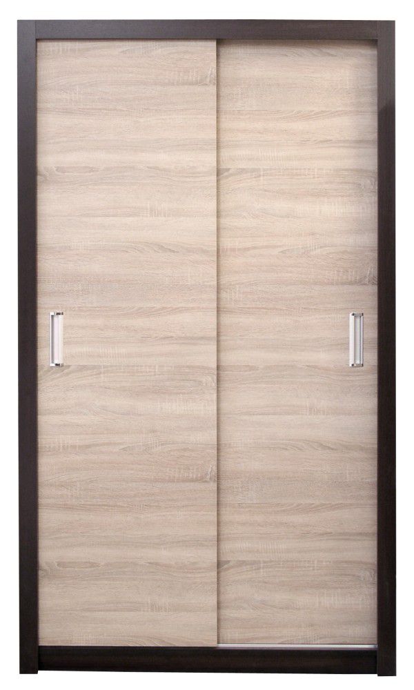 Schiebetürenschrank / Kleiderschrank Sepatan 07, Farbe: Wenge / Sonoma Eiche - Abmessungen: 210 x 110 x 60 cm (H x B x T)