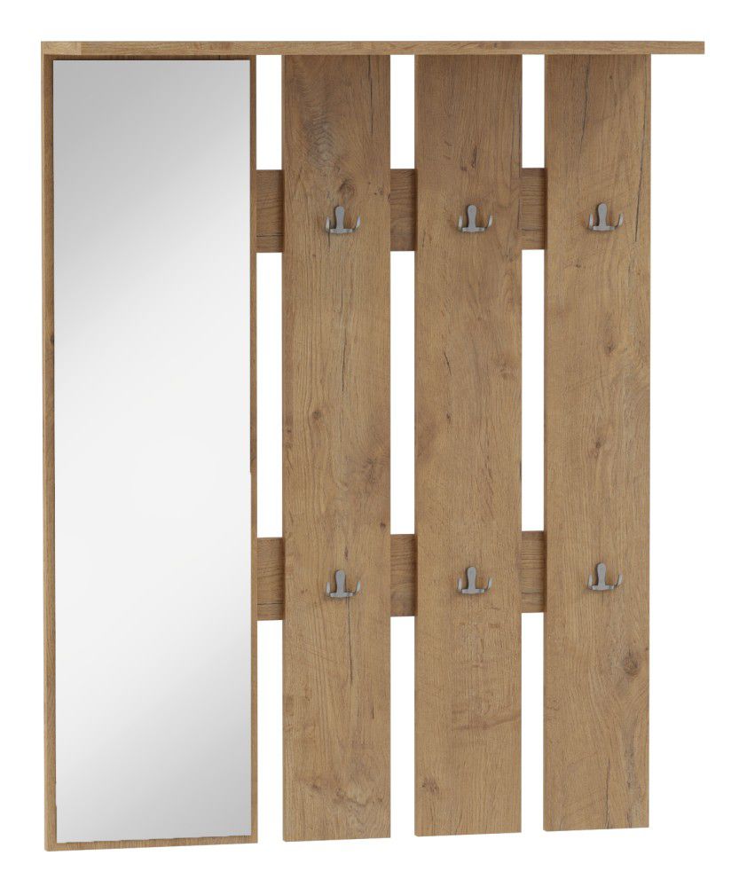 Garderobe Alotau 13, Farbe: Eiche - Abmessungen: 102 x 80 x 20 cm (H x B x T)