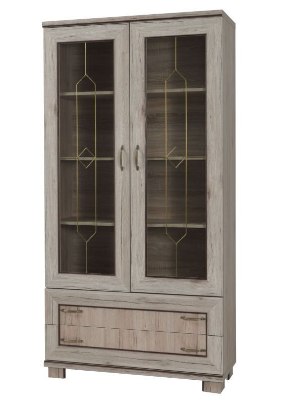 Vitrine Dahra 19, Farbe: Sanremo - 197 x 100 x 40 cm (H x B x T)