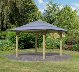 Quadratischer Pavillon, Farbe Natur KDI, Grundfläche 5,8 m²