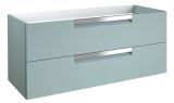 Waschtischunterschrank Meerut 31 mit Siphonausschnitt, Farbe: Aquamarin – 50 x 119 x 45 cm (H x B x T)