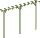 Pergola Terniflora doppelt - Abmessung: 450 x 60 x 240 cm (B x T x H)