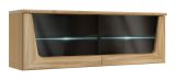 Hängeschrank "Topusko" 20, Farbe: Eiche / Schwarz, teilmassiv - Abmessungen: 42 x 121 x 36 cm (H x B x T)