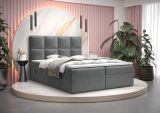 Elegantes Boxspringbett mit weichen Stoff Pirin 49, Farbe: Grau - Liegefläche: 140 x 200 cm (B x L)