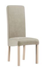 Stuhl mit modernen Design Born 14, Buchenholz Vollholz massiv, Farbe: Natürliche Eiche / Beige Polsterung - Abmessungen: 99 x 46 x 59 cm (H x B x T)