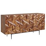 Kommode / Sideboard, Farbe: Sheesham, teilmassiv - Abmessungen: 72 x 144 x 47 cm (H x B x T)