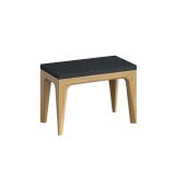 Hocker "Topusko" 43, Farbe: Eiche / Schwarz, massiv - Abmessungen: 48 x 70 x 40 cm (H x B x T)