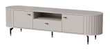 TV-Unterschrank Annelin 05 in Kaschmir, 49 x 180 x 40 cm, 1 Schublade, 3 Fächer, TV-Board, 2 Türen, 50 mm lange Griffe, 15 cm hohe Füße, aus Metall