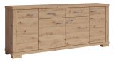 Kommode / Sideboard "Temerin" 10, Farbe: Eiche Rustikal - Abmessungen: 86 x 200 x 42 cm (H x B x T)