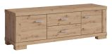 Kommode - Lowboard "Temerin" 19, Farbe: Eiche Rustikal - Abmessungen: 50 x 150 x 42 cm (H x B x T)