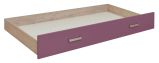 Schublade für Kinderbett / Jugendbett Koa, Farbe: Eiche / Violett - Abmessungen: 26 x 94 x 199 cm (H x B x L)