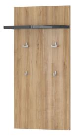 Garderobe Vaitele 02, Farbe: Anthrazit Hochglanz / Walnuss - 109 x 56 x 22 cm (H x B x T)