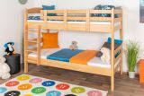 Etagenbett / Stockbett 90 x 200 cm für Kinder "Easy Premium Line" K17/n, Buche Massivholz Natur lackiert, teilbar