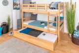 Etagenbett / Stockbett 90 x 200 cm "Easy Premium Line" K17/n inkl. Liegeplatz und 2 Abdeckblenden, Buche Massivholz Natur lackiert, teilbar