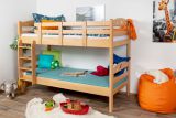 Kinder- Etagenbett / Stockbett "Easy Premium Line" K18/n, Kopfteil mit Löchern, Buche Vollholz massiv Natur - 90 x 190 cm, (L x B) teilbar