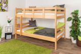 Stockbett 120 x 200 cm für Erwachsene "Easy Premium Line" K24/n, Kopf- und Fußteil gerade, Buche Massivholz Natur lackiert, teilbar