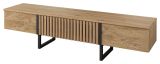 TV-Unterschrank Slatina 14, Farbe: Eiche / Schwarz, teilmassiv - Abmessungen: 46 x 190 x 45 cm (H x B x T)