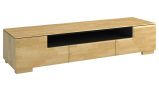 TV-Schrank "Lipik" 12, Farbe: Eiche / Schwarz, teilmassiv  - Abmessungen: 38 x 182 x 50 cm (H x B x T)