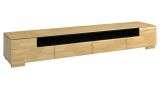 TV-Schrank "Lipik" 13, Farbe: Eiche / Schwarz, teilmassiv - Abmessungen: 38 x 242 x 50 cm (H x B x T)