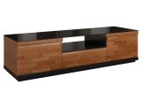 TV-Schrank "Postira" 13, Farbe: Walnuss / Schwarz, teilmassiv - Abmessungen: 42 x 161 x 51 cm (H x B x T)