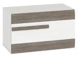 Schuhschrank Knoxville 21, Farbe: Kiefer Weiß / Grau - Abmessungen: 47 x 80 x 42 cm (H x B x T), mit 1 Klapptür und 4 Fächern