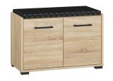 Sitzbank mit Stauraum / Schuhschrank Vacaville 02, Farbe: Sonoma Eiche hell - Abmessungen: 48 x 70 x 34 cm (H x B x T), mit 2 Türen und 2 Fächern