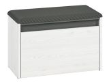 Sitzbank mit Stauraum / Schuhschrank Fjends 02, Farbe: Kiefer weiß / Anthrazit - Abmessungen: 47 x 70 x 34 cm (H x B x T)