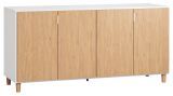 Kommode Arbolita 30, Farbe: Weiß / Eiche - Abmessungen: 78 x 160 x 47 cm (H x B x T)