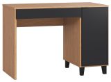 Schreibtisch Leoncho 01, Farbe: Eiche / Schwarz - Abmessungen: 78 x 110 x 57 cm (H x B x T)