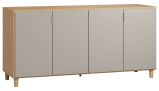 Kommode Nanez 04, Farbe: Eiche / Grau - Abmessungen: 78 x 160 x 47 cm (H x B x T)