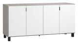 Kommode Pantanoso 29, Farbe: Grau / Weiß - Abmessungen: 78 x 160 x 47 cm (H x B x T)