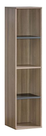 Jugendzimmer - Regal Marcel 15, Farbe: Grau / Braun - Abmessungen: 144 x 34 x 35 cm (H x B x T)