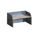 Jugendzimmer - Schreibtischablage Marcel 18, Farbe: Grau / Braun - Abmessungen: 32 x 60 x 30 cm (H x B x T)